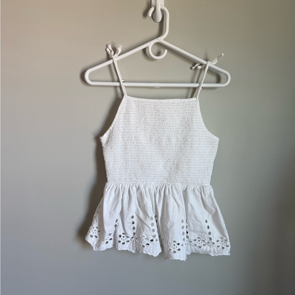 Japna White Peplum Camisole Top